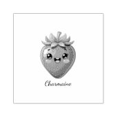 Monogramm süße Erdbeere kawaii Gummistempel (Prägung)