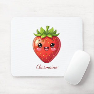 Monogramm süße Erdbeere kawaii Mousepad