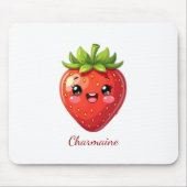 Monogramm süße Erdbeere kawaii Mousepad (Vorne)