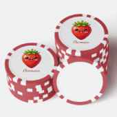 Monogramm süße Erdbeere kawaii Pokerchips (Stapel)