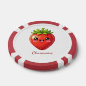Monogramm süße Erdbeere kawaii Pokerchips (Einzeln)
