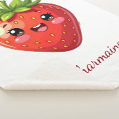 Monogramm süße Erdbeere kawaii Sherpadecke (3/4)