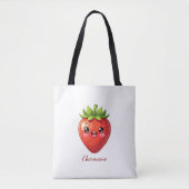 Monogramm süße Erdbeere kawaii Tasche (Vorderseite)