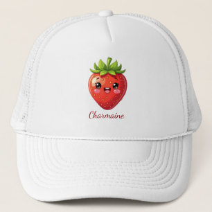 Monogramm süße Erdbeere kawaii Truckerkappe