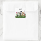 Monogramm Süße Katzen Aufkleber (Tasche)