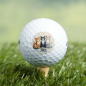 Monogramm Süße Katzen Kätzchen Tier Golfball (Insitu T-Shirt)