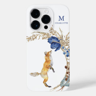 Monogramm Süße Wald Fuchs Aquarell Floral Name Case-Mate iPhone 14 Pro Hülle
