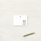 Monogramm süßer Panda Post-it Klebezettel (Auf Schreibtisch)
