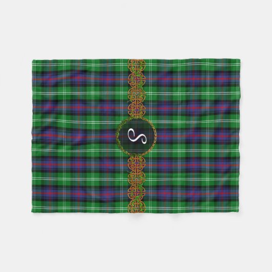 Monogramm-SutherlandTartan Fleecedecke (Vorderseite (Horizontal))