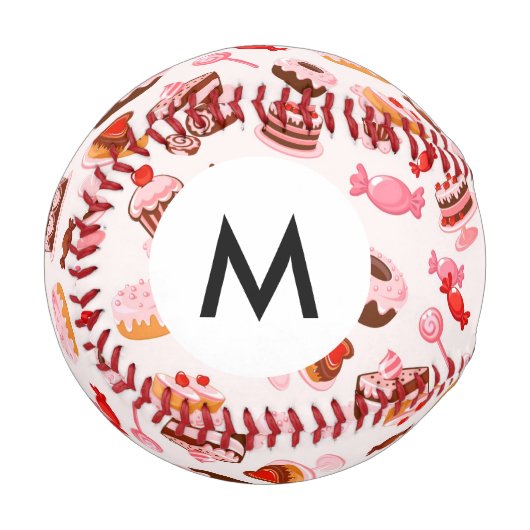 Monogramm Sweet background Baseball (Vorderseite Links)