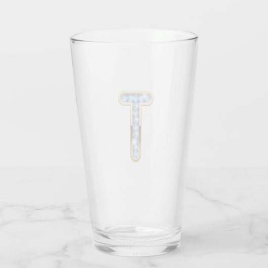 Monogramm T - 16 oz Glas (Rückseite)