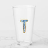Monogramm T - 16 oz Glas (Vorderseite)