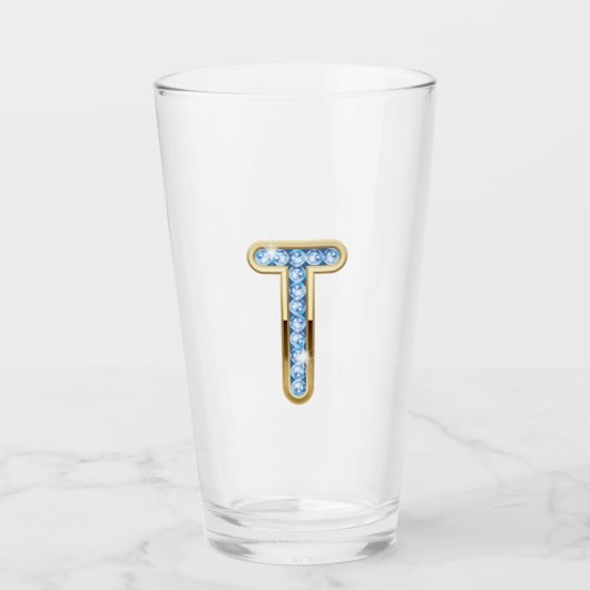 Monogramm T - 16 oz Glas (Vorderseite)