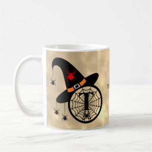Monogramm T Halloween Himmel Hexe Spinnen Name Kaffeetasse
