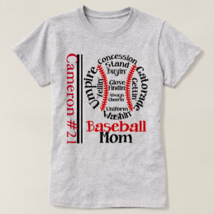 Monogramm-T - SHIRT der Frau "Baseball-Mama"