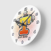 Monogramm T Socken-Affe-Uhr Runde Wanduhr (Winkel)