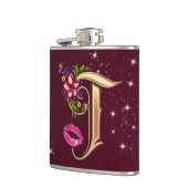 Monogramm T ummantelter Kolben, 6 oz. Flachmann (Links)