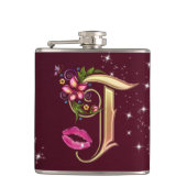 Monogramm T ummantelter Kolben, 6 oz. Flachmann (Vorderseite)