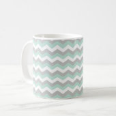 Monogramm-tadelloser grüner grauer Zickzack Kaffeetasse (Vorderseite Links)