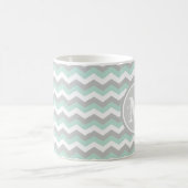 Monogramm-tadelloser grüner grauer Zickzack Kaffeetasse (Mittel)