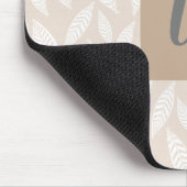 Monogramm Tan Botanische Blätter Mausklick Mousepad (Ecke)
