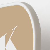 Monogramm Tan und Weißstreifen Pickleball Schläger (Linke Seite)