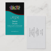 Monogramm, Tanzstudio, roter Swoosh Visitenkarte (Vorne/Hinten)