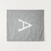 Monogramm-Tapisserie für Silver Sparkle-Glitzer Wandteppich (Vorderseite (Horizontal))