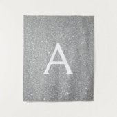 Monogramm-Tapisserie für Silver Sparkle-Glitzer Wandteppich (Vorderseite)