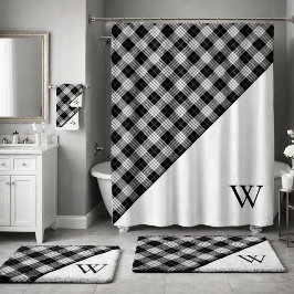 Monogramm-Tartan-Kariert Duschvorhang