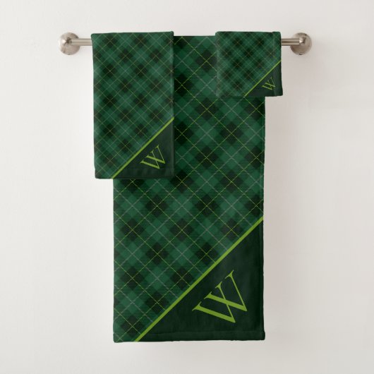 Monogramm Tartan Kariertes Badehandtuch Set (Insitu)