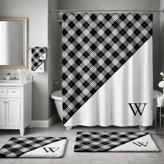 Monogramm Tartan Kariertes Badehandtuch Set