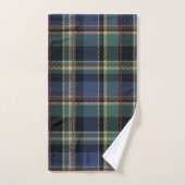 Monogramm Tartan Navy Blau Grün ID1141B Badhandtuch Set (Handtuch)