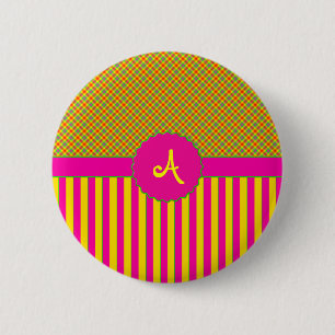 Monogramm Tartan Tutti Frutti Gelbe BUTTON