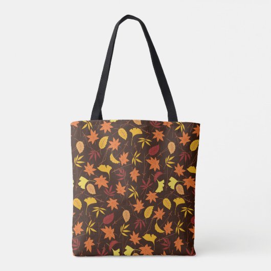 Monogramm-Tasche für orange und gelbe Herbstlaube Tasche (Rückseite)