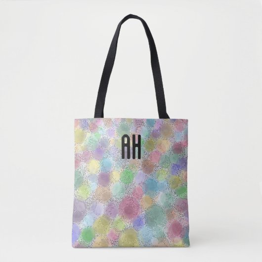Monogramm-Tasche für Regenbogenflächen Tasche (Vorderseite)