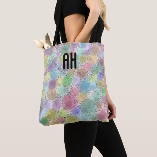 Monogramm-Tasche für Regenbogenflächen Tasche (Von Nahem)