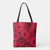 Monogramm-Tasche für Schwarze Rote Rosen Tasche (Rückseite)