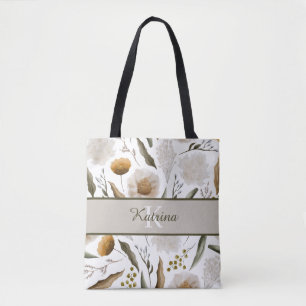 Monogramm-Tasche mit Blumenmuster Tasche