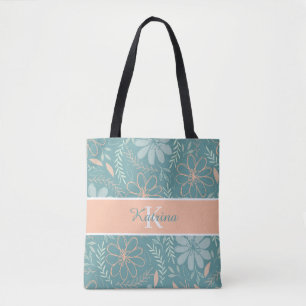 Monogramm-Tasche mit Blumenmuster Tasche