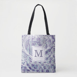 Monogramm-Taschen-Tasche blauer u. lila Strudel Tasche