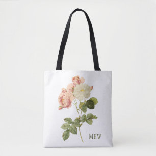 Monogramm-Taschentaschen der Vintagen Blumen Tasche