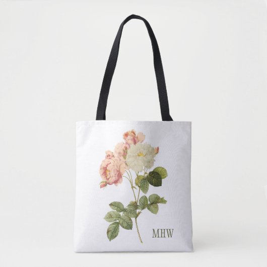 Monogramm-Taschentaschen der Vintagen Blumen Tasche (Vorderseite)