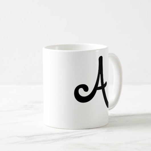 Monogramm-Tasse "A " Kaffeetasse (VorderseiteRechts)