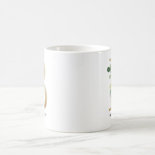 Monogramm-Tasse, Blumenmonogramm B, Kaffeetasse (Mittel)