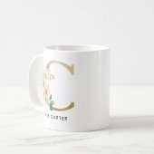 Monogramm-Tasse, Blumenmonogramm C, Kaffeetasse (Vorderseite Links)