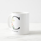 Monogramm-Tasse, Blumenmonogramm C, Kaffeetasse (Vorderseite Links)