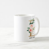 Monogramm-Tasse, Blumenmonogramm E, Kaffeetasse (VorderseiteRechts)