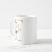 Monogramm-Tasse, Blumenmonogramm F, Kaffeetasse (Vorderseite Links)
