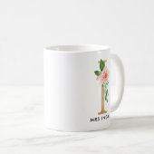 Monogramm-Tasse, Blumenmonogramm I, Kaffeetasse (VorderseiteRechts)